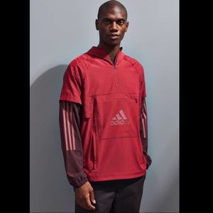Adidas‎ ID Woven Shell Anorak Jacket Red Burgundy